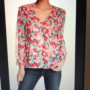 Joie Leala 100% silk blouse top spring 3/4 sleeve